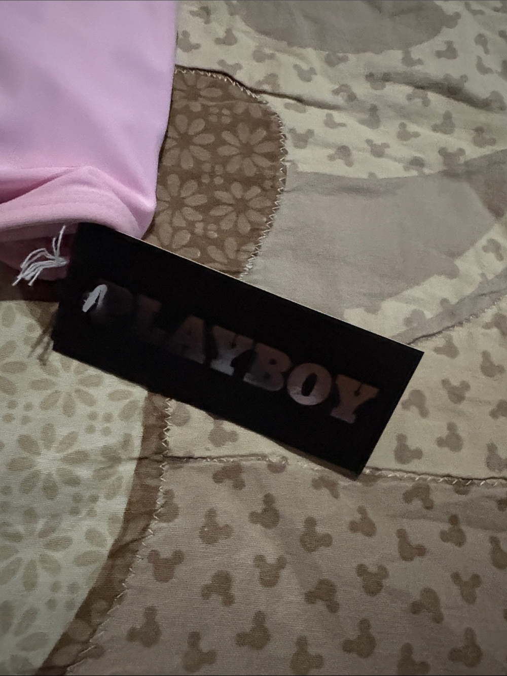 PLAYBOY Pink Rhinestone Script Bandeau - Picture 2 of 4
